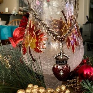 Beautiful Gothic Unisex Deep Red Heart Pendant